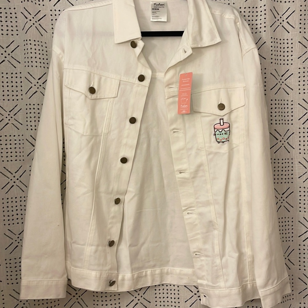 NWT pusheen boba denim jacket medium